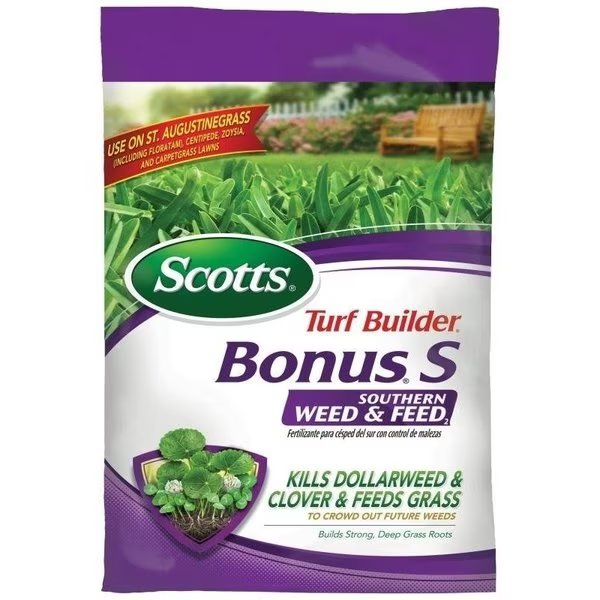 Turf Builder Bonus S Southern Weed and Feed Fertilizer, Granule, Fertilizer, BluePink Bag, Scotts, Mfr#: 33020